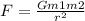 F= \frac{Gm1m2}{ r^{2} }