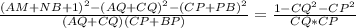 \frac{(AM+NB+1)^2-(AQ+CQ)^2-(CP+PB)^2}{(AQ+CQ)(CP+BP)}=\frac{1-CQ^2-CP^2}{CQ*CP}