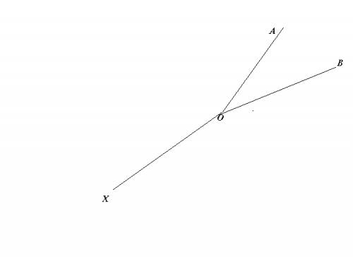Дан острый угол аов. постройте луч ох так, чтобы угол хоа и хов были равными тупыми углами