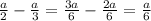 \frac{a}{2} - \frac{a}{3} = \frac{3a}{6} - \frac{2a}{6} = \frac{a}{6}