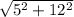 \sqrt{ 5^{2} + 12^{2} }