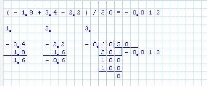 (-1,8+3,4-2,2): 50 нужно решить пример,чем быстрее тем лучшее