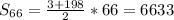 S_{66}= \frac{3+198}{2}*66=6633