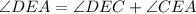 \angle DEA=\angle DEC+\angle CEA