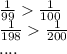 \frac{1}{99}\frac{1}{100}\\&#10;\frac{1}{198}\frac{1}{200}\\&#10;....