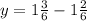 y=1 \frac{3}{6}-1 \frac{2}{6}