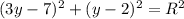 (3y-7)^2+(y-2)^2=R^2