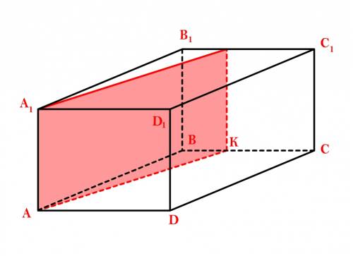 Дано: abcda1b1c1d1 - прямоугольный параллепипед k∈bc bk: kc=1: 2 ab=a aa1=3a abcd - квадрат построит