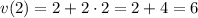 v(2)=2+2\cdot 2=2+4=6