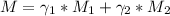 M = \gamma_1*M_1 + \gamma_2*M_2