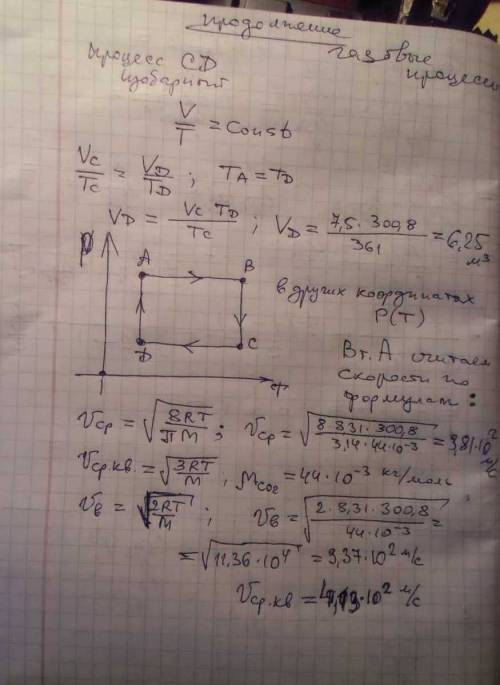 Идеальный газ меняет свое состояние по циклу abcd, состоящему из четырех последовательных процессов