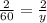 \frac{2}{60}= \frac{2}{y}