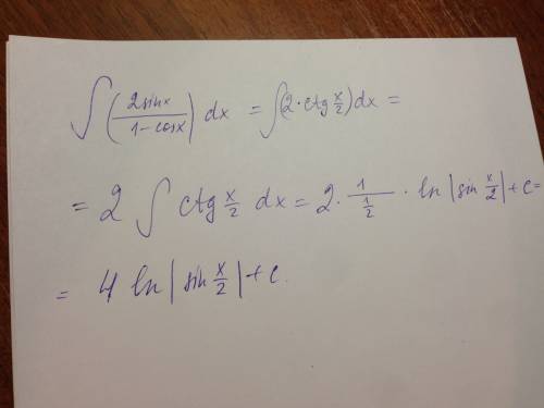 Вычеслить интеграл. ( (2sinx)/1-cosx)*dx