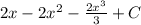 2x-2x^{2}-\frac{2x^{3}}{3}+C