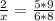 \frac{2}{x} = \frac{5*9}{6*8}