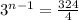 3^{n-1} = \frac{324}{4}