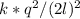 k*q^2/(2l)^2