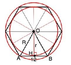 Сторона правильного шестиугольника равна 12 см. вычислите длину. а) окружности, описанной около этог