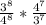 \frac{ 3^{8} }{4 ^{8} } * \frac{ 4^{7} }{ 3^{7} }