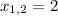 x_{1,2} = 2