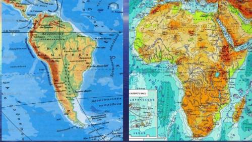 Сравните рельеф и полезные ископаемые южной америки и африки. сделайте вывод по результатам сравнени