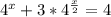 4^{x}+3* 4^{ \frac{x}{2} }=4