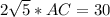 2 \sqrt{5} *AC=30