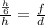 \frac{ \frac{h}{6} }{h} = \frac{f}{d}