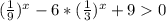 ( \frac{1}{9}) ^{x}-6* ( \frac{1}{3}) ^{x}+90