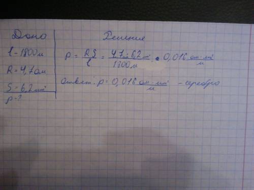 Определите удельное сопротивление провода, проводящего ток в забой скважины на глубину 1800 м , если