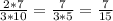 \frac{2*7}{3*10} = \frac{7}{3*5} = \frac{7}{15}