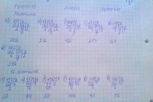 Перевести из 10-ой в 2,8,16-ю систему счисления с точностью до 3 знака после запятой: а. 130,158 б.