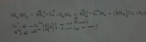 Nh4 no3+cu+h2so4=no2+cuso4+(nh4)so4+h2o уравнять методом электронного