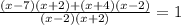 \frac{(x-7)(x+2) + (x+4)(x-2)}{(x-2)(x+2)}=1