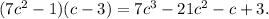 (7c^{2} - 1) (c - 3) = 7 c^{3} - 21 c^{2} - c + 3.