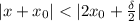 |x+x_0|<|2x_0+ \frac{\delta}{2}|