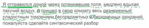 Яотправился домой через потемневшие поля, медлено вдыхая пахучий воздух, и пришел в свою комнату вес