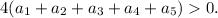 4(a_1+a_2+a_3+a_4+a_5)0.