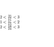 Между какими последовательными натуральными числами заключено число(дроби) : 35/17 17/15 54/24 с реш