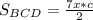 S_{BCD}=\frac{7x*c}{2}