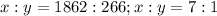 x:y=1862:266;x:y=7:1