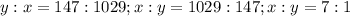 y:x=147:1029;x:y=1029:147;x:y=7:1