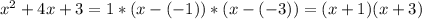 x^2+4x+3=1*(x-(-1))*(x-(-3))=(x+1)(x+3)