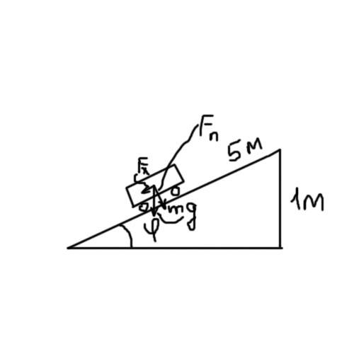 Сильный человек,развивающий силу 1000 н , может по наклонной плоскости вкатить тело на высоту 1 м. д