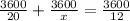 \frac{3600}{20}+ \frac{3600}{x}= \frac{3600}{12}