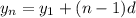 y_n=y_1+(n-1)d