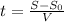 t= \frac{S-S_0}{V}