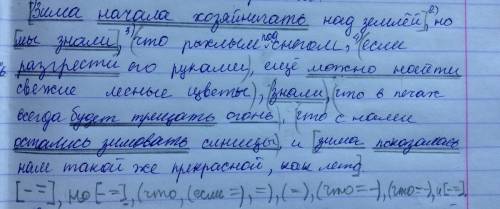 Полный синтаксический разбор (анализ) зима начала хозяйничать над землей, но мы знали, что под рыхлы