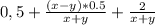 0,5 + \frac{(x-y)*0.5}{x+y} + \frac{2}{x+y}