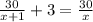 \frac{30}{x+1}+3= \frac{30}{x}